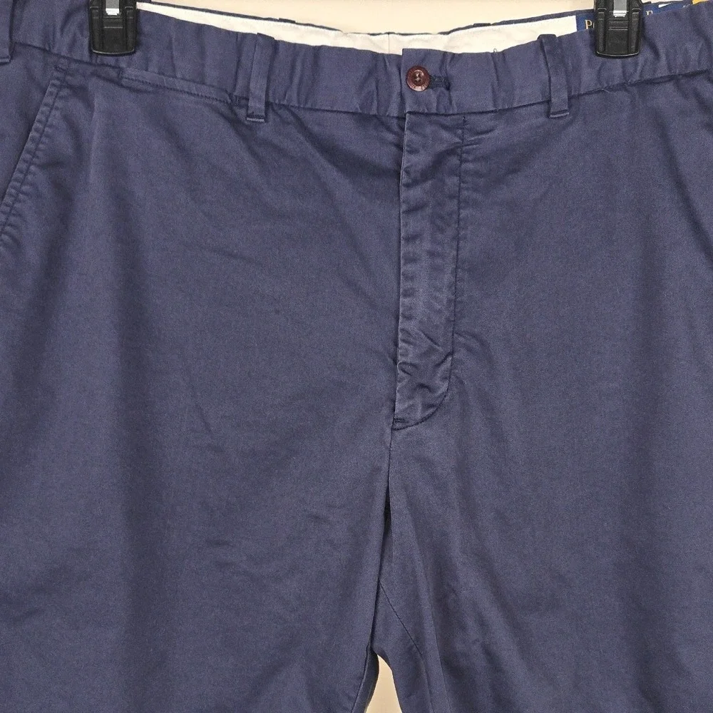 Polo Golf Ralph Lauren Mens 38 Navy Blue Classic Fit Cotton Blend Chino Shorts